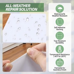 Vinyl Siding Repair Kit – 20 Pieces White Self-Adhesive Siding Patch, PVC Vin…