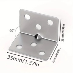 20Pcs Stainless Steel L-Shaped Corner 90 Degree Laminated Furniture 1.37″X0.98″