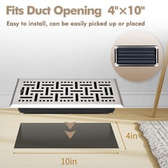 4″ x 10″ Floor Register, Heavy Duty Steel Air Vent Covers for Home Floor, Dec…