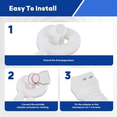 3 Pack white Rain Gutter Downspout Extensions Flexible,Drain Downspout Extend…
