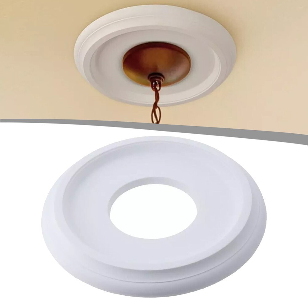 Home Round Medallion PU Decorative Ceiling Fan Light Fixtures Covers Plate New