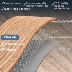 Zyjt Red Oak Edge Banding 7/8 Inch X 500Ft Plywood Veneer Wood Edge Banding