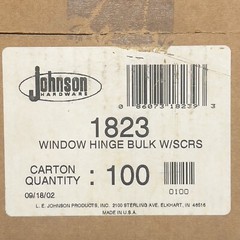 Brass Non-Mortise Hinges Johnson 1823 Quantity 100 hinges + Screws