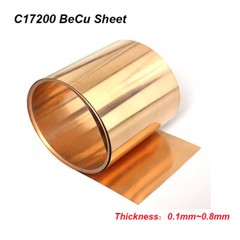 Beryllium Copper Sheet Thin Foil Roll Strip Bronze BeCu Panel Thick 0.1mm~0.8mm