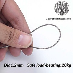 1mm 1.2mm 1.5mm 2mm – 20mm STAINLESS Steel A2 304 Wire Rope Cable Rigging 7×19