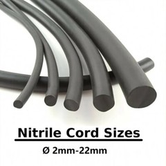 NITRILE RUBBER NBR SOLID O RING CORD GASKET OIL SEAL 2MM TO 22MM DIA PER METRE
