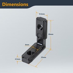POWERTEC L-Shape Interior Inside Corner Connector Joint Bracket 20 Sets (74006)