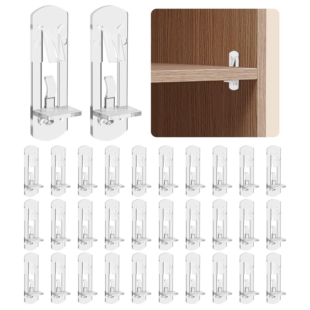 32 PCS Cabinet Shelf Clips 5mm, 3/4″ Kitchen Clips, 5mm x
