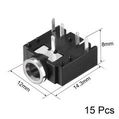 3.5mm Audio Jack Circuit Connector for 5 Pin Female Connector PJ-307 15pcs