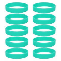 10Pcs Silicone Rubber Bands Non-slip 3.54 Inch Flat for Books, Light Green