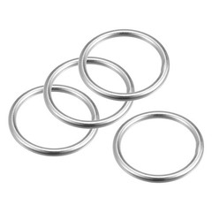 316 Stainless Steel Round Ring Welded O-Rings 35mm(1.38″) ID 4mm Thick 4pcs