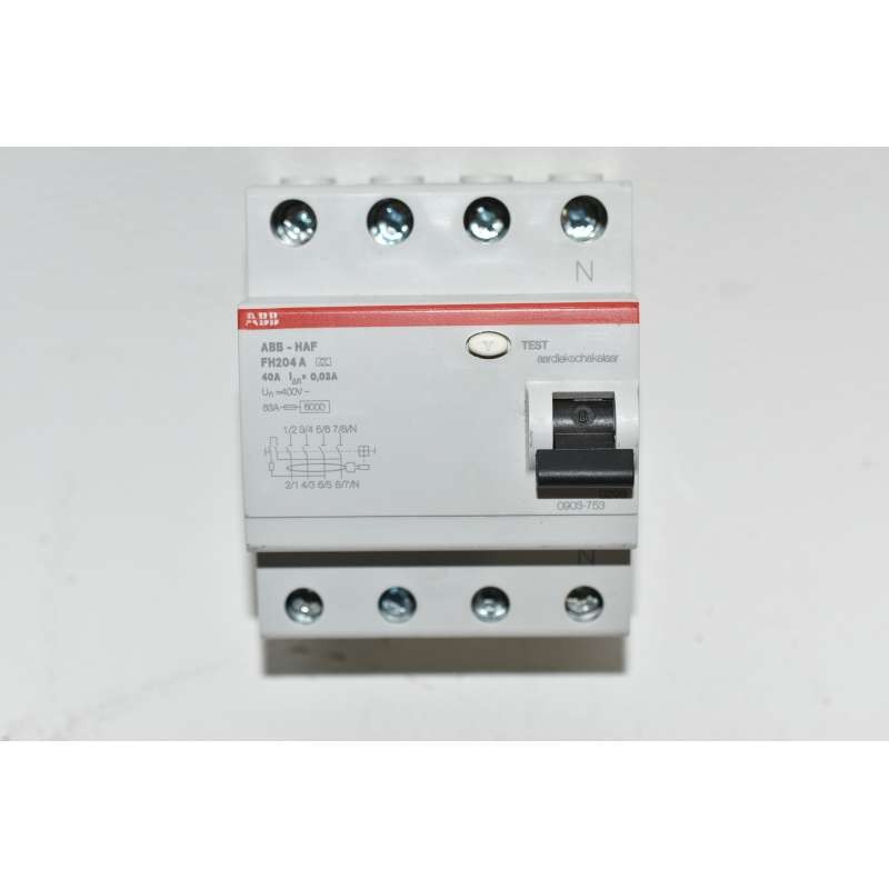 ABB FH204 A-40/0.03 Pure Differential Switch 4P 40A 30mA 6Ka Type A
