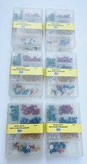 ( 6 Sets ) 60-Pcs/Set Push Pin Assortment with 5-Colors, Total 360pcs, #50207