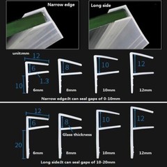 F/H-Shape Silica Gel Shower Screen Seal Strip For 5/6/8/10/12mm Glass Bath Door