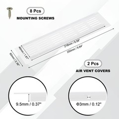 Rectangular Ventilation Grille for Aluminum Alloy (250x60mm, White)
