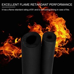 For Foam Pipe 1 7/8″ (48mm) x 2m Insulating 15mm Thickness 2pcs Black