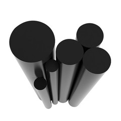 Black Solid Natural Rubber Round Rods Rod Materials Dia 2 -150mm 40-500mm Length