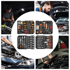 4-Compartments Trolley Case Tool Box Hand Tool Kit Hardware Tool & Luggage Kit