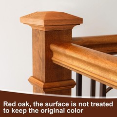4 Pcs Wood Newel Post Flat Peak Red Oak Newel Post Cap Mounting Kit for Indoo…