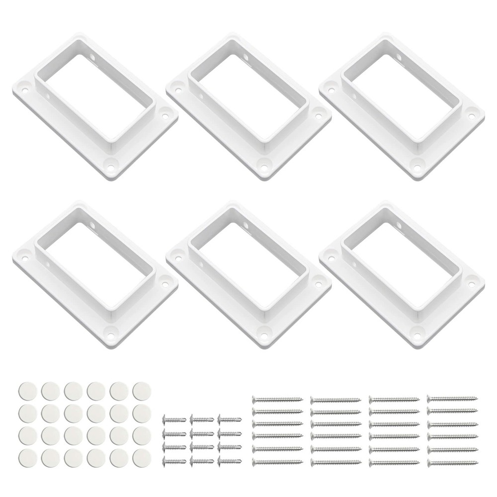 Aiwaiufu 2″ x 3.5″ White Vinyl Fence Brackets, Slotted Handrail Bracket