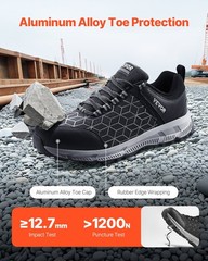 Steel Toe Shoes for Men, US Size 12 Wide, Men’s Cushion Sport Safety Toe Athleti