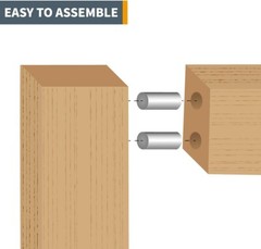 POWERTEC Heat Treat Hardened Steel Dowel Pins 1/4″ x 1-1/2″, 20 PK