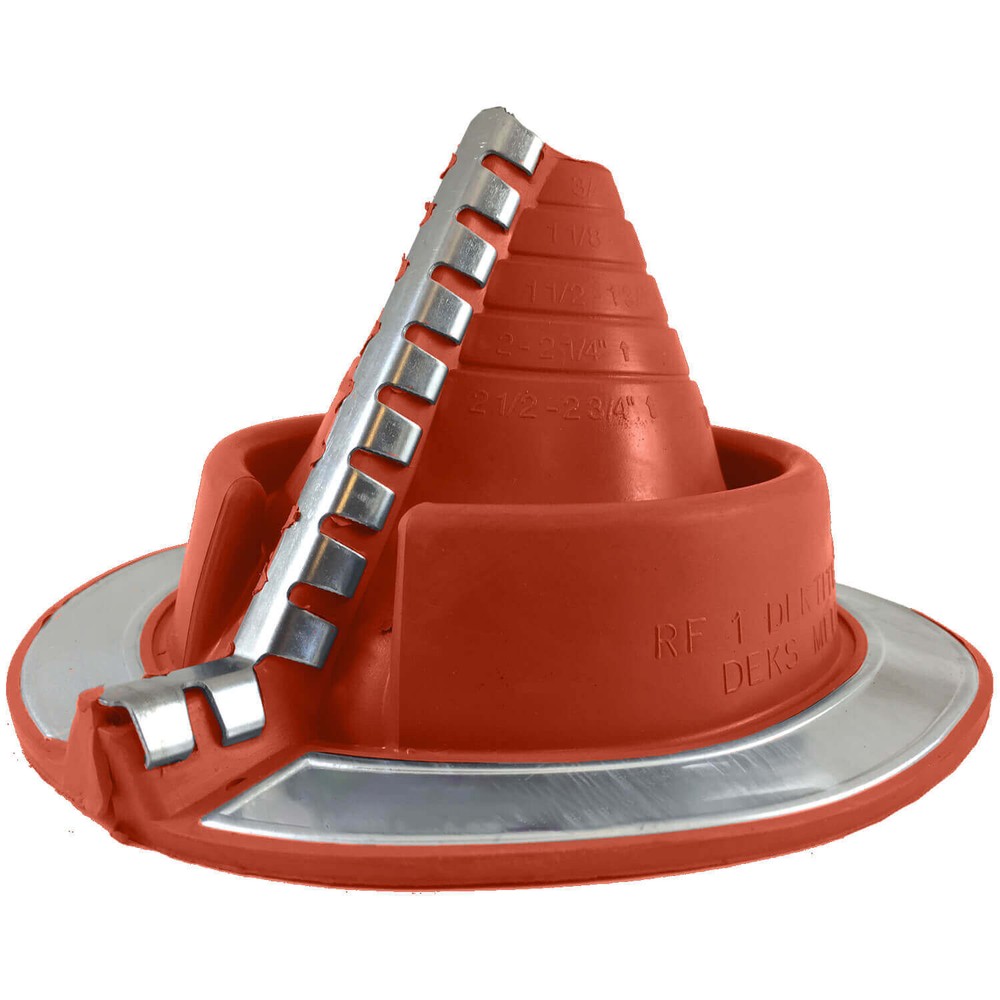 RF901RE (3/4″ – 2-3/4″) RETROFIT – Red Silicone Flexible Pipe Flashing Dektite