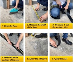 Universal Garage Door Threshold Seal Strip 20FT Kit, Bottom Waterproof Rubber We