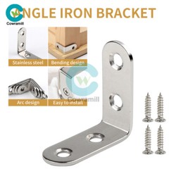 10pc Stainless Steel 90 Degree L-Shaped Bracket Shelf Support Angle Iron Bracket