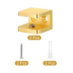 Glass Shelf Clamp, 2Pcs Glass Clip Holder Support for 10-12 mm Thick, Gold
