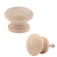 Uenhoy 30 Pcs Round Wooden 1 1/8″ (28mm), 30pcs, Unfinished Wood Color