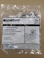 CLOSETMAID 7546 Concrete / Stud Wall Clips QTY: 12 White
