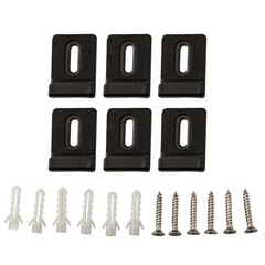 Heavy Duty Black Mirror Clips with Screws Wall Mount Bracket Pack of 6