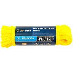 Tru-guard 643661 Hollow Core Polypropylene Rope, 3/8″ X 50′, Yellow