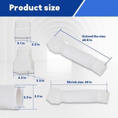 3 Pack white Rain Gutter Downspout Extensions Flexible,Drain Downspout Extend…