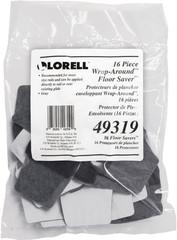 Lorell LLR49319 Wrap around Floor Savers, Gray (Pack of 16)