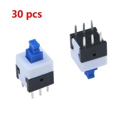 Antrader 30 Pcs Micro Push Button Switch, 6 Pin DPDT Self-Locking Power On/Of…