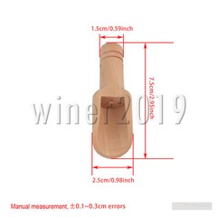 Wooden Small Salt Sugar Seasoning Scoops 15mm Depth 2.95×0.98inch Pack of 20