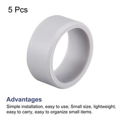 5 x Silicone Rubber Bands Rings Non-slip 1″ Grey for Wrapping Paper