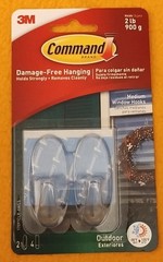 3M Command Outdoor Medium Clear Window Hooks, 17091CLR-AWES, 2-lb Hold.