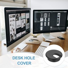 10 Pcs 2″ Desk Grommet Plastic Desk Hole Cover Cable Grommet Black