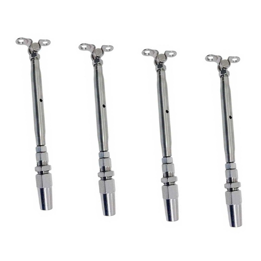 4PC T316 SS 3/16″ Cable Deck Toggle Swageless Turnbuckle for Marine Railing/Boat