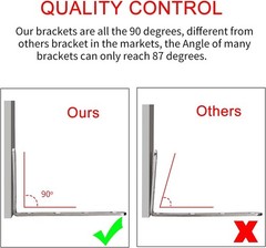 Heavy Duty Corner Bracket, 5″ x 3″ Stainless Steel, 35lb Capacity – 4 Brackets