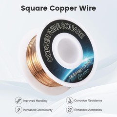 18 AWG Square Copper Wire – 1.0×1.0mm Jewelry Craft Wire, 30ft – Wire Wrappin…