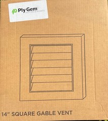 NEW – POLY GEM Vinyl SQUARE 14 X 14 GABLE VENT (Paintable)