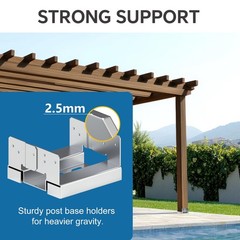 8×8 Galvanized Post Base for Concrete, 4 Pack Post Deck Base Anchor for 7.5×7…