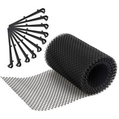 1Set Gutter Guard Mesh Plastic Screen for Home Use with Easy Attachment Stakes
