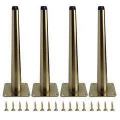 Smaxcn 4pcs 9 7/8 inch Brass Metal Furniture Legs with Level Feet