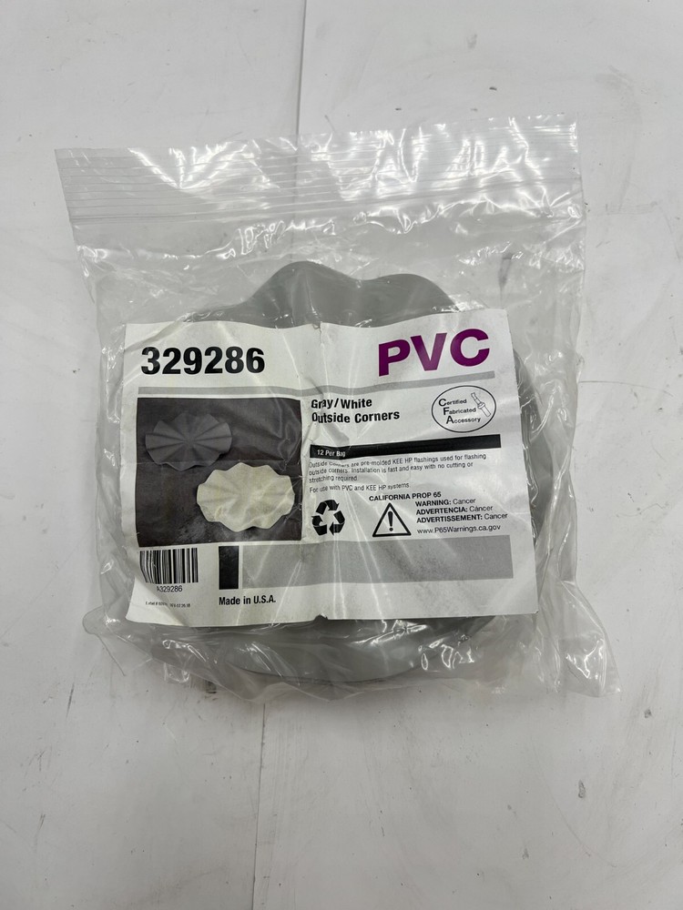 Pack of 12 Gray White Outside Corner 329286, A329286 for PVC & KEE HP
