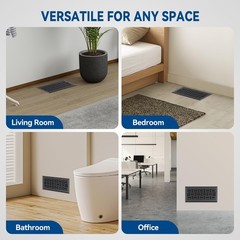 Electroplated Floor Register,4″ x 12″ 4 Pack,Walkable Metal Vent Covers for W…